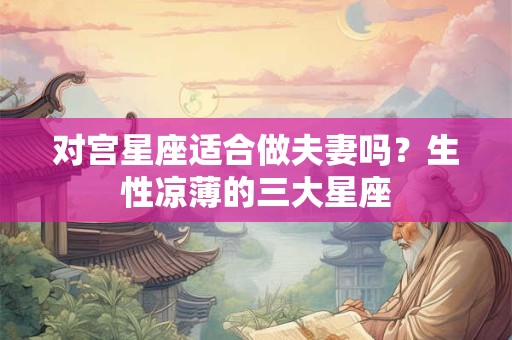 对宫星座适合做夫妻吗？生性凉薄的三大星座