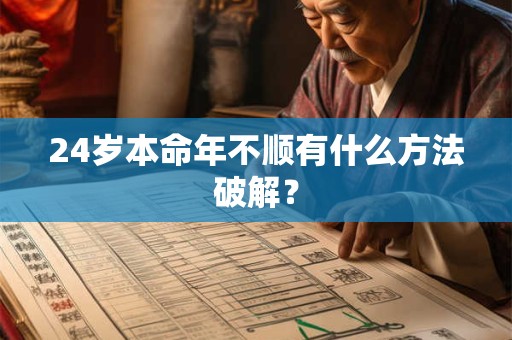 24岁本命年不顺有什么方法破解？