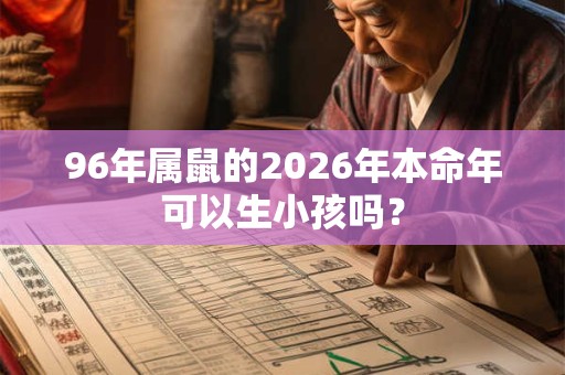 96年属鼠的2026年本命年可以生小孩吗? 96年属鼠的2026年本命年可以生小孩吗?