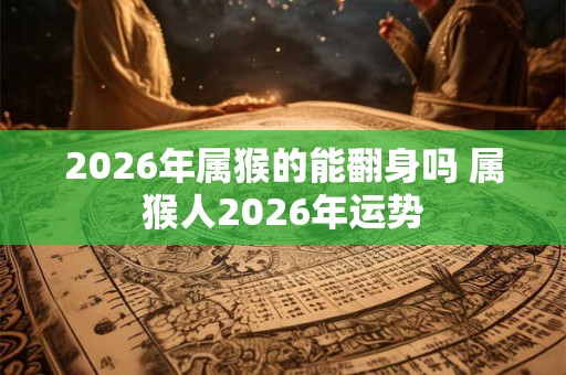 2026年属猴的能翻身吗 属猴人2026年运势 2026年属猴的能翻身吗 属猴人2026年运势