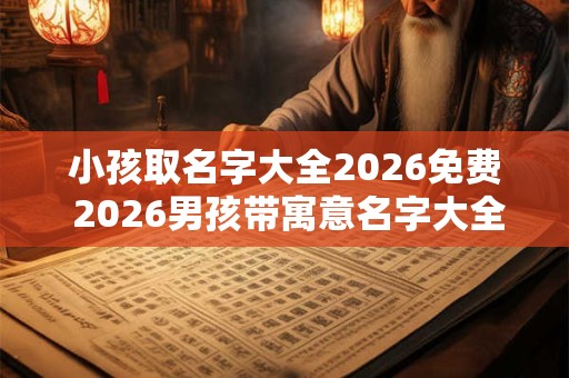 小孩取名字大全2026免费 2026男孩带寓意名字大全
