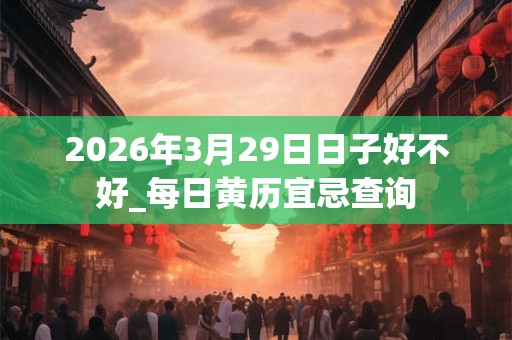 2026年3月29日日子好不好_每日黄历宜忌查询