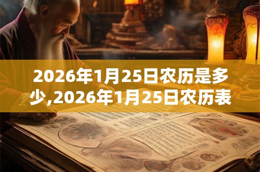 2026年1月25日农历是多少,2026年1月25日农历表