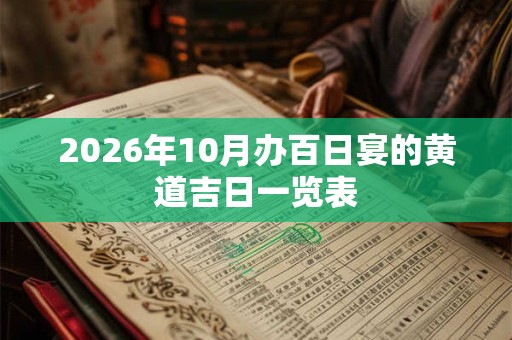 2026年10月办百日宴的黄道吉日一览表