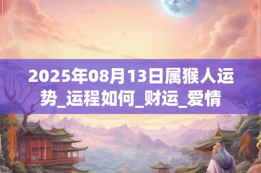 2025年08月13日属猴人运势_运程如何_财运_爱情 2025年08月13日属猴人运势_运程如何_财运_爱情