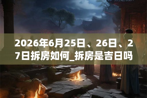 2026年6月25日、26日、27日拆房如何_拆房是吉日吗