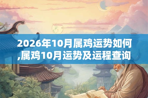 2026年10月属鸡运势如何,属鸡10月运势及运程查询