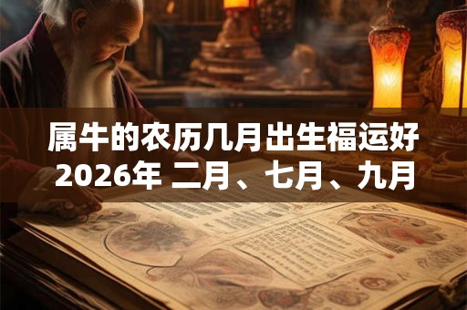 属牛的农历几月出生福运好2026年 二月、七月、九月