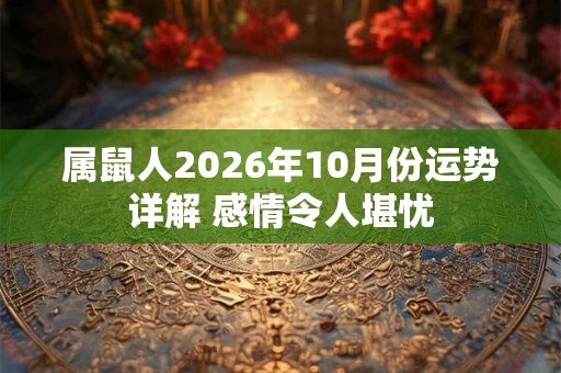 属鼠人2026年10月份运势详解 感情令人堪忧