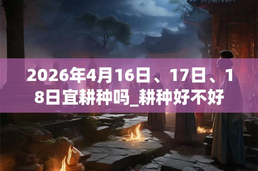 2026年4月16日、17日、18日宜耕种吗_耕种好不好 2026年4月16日、17日、18日宜耕种吗_耕种好不好