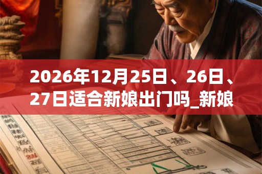 2026年12月25日、26日、27日适合新娘出门吗_新娘出门吉利吗