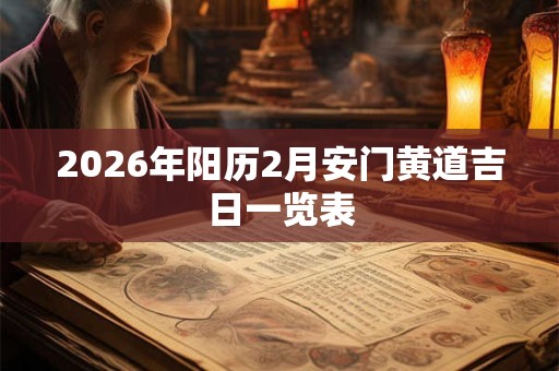 2026年阳历2月安门黄道吉日一览表