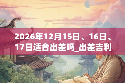 2026年12月15日、16日、17日适合出差吗_出差吉利吗 2026年12月15日、16日、17日适合出差吗_出差吉利吗