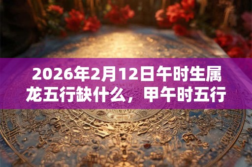 2026年2月12日午时生属龙五行缺什么，甲午时五行缺什么