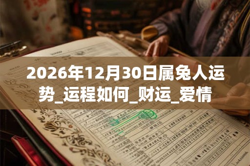 2026年12月30日属兔人运势_运程如何_财运_爱情
