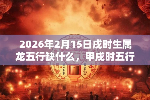 2026年2月15日戌时生属龙五行缺什么，甲戌时五行缺什么