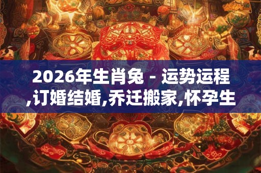 2026年生肖兔 - 运势运程,订婚结婚,乔迁搬家,怀孕生子