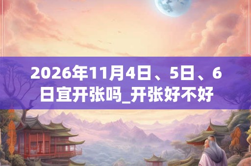 2026年11月4日、5日、6日宜开张吗_开张好不好 2026年11月4日、5日、6日宜开张吗_开张好不好