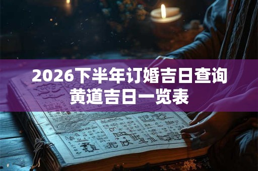 2026下半年订婚吉日查询黄道吉日一览表