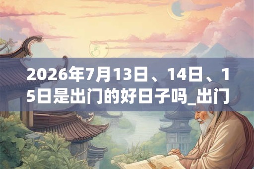 2026年7月13日、14日、15日是出门的好日子吗_出门可以吗
