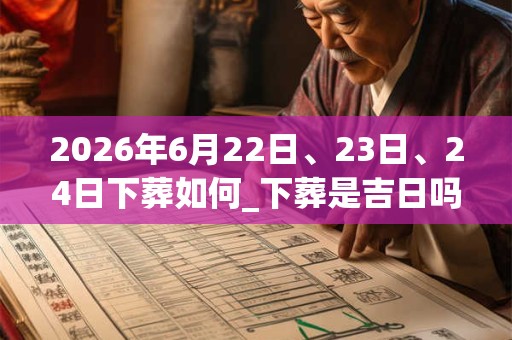 2026年6月22日、23日、24日下葬如何_下葬是吉日吗 2026年6月22日、23日、24日下葬如何_下葬是吉日吗