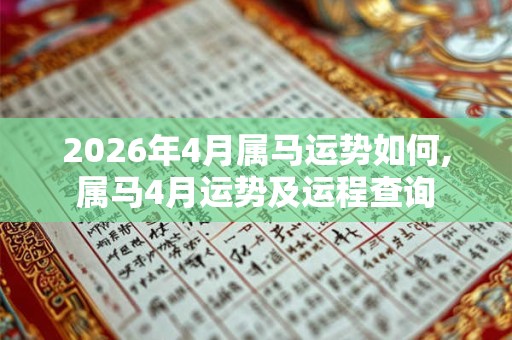2026年4月属马运势如何,属马4月运势及运程查询
