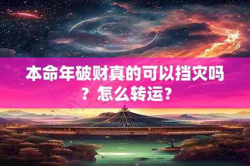 本命年破财真的可以挡灾吗？怎么转运？