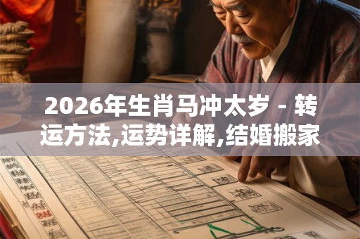 2026年生肖马冲太岁 - 转运方法,运势详解,结婚搬家,生孩子
