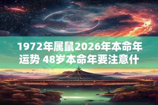 1972年属鼠2026年本命年运势 48岁本命年要注意什么