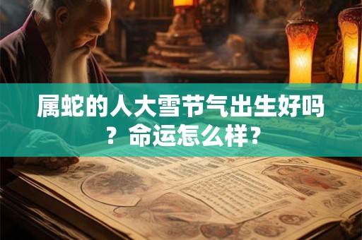 属蛇的人大雪节气出生好吗？命运怎么样？