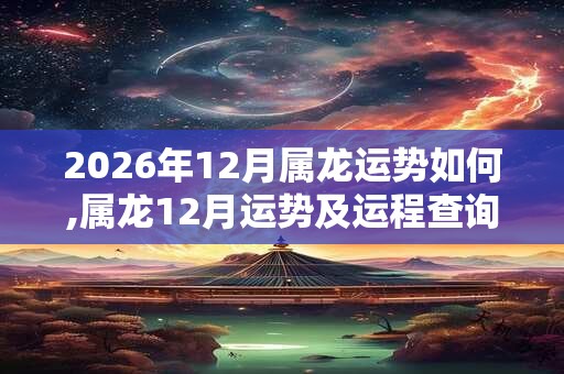 2026年12月属龙运势如何,属龙12月运势及运程查询