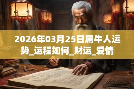 2026年03月25日属牛人运势_运程如何_财运_爱情