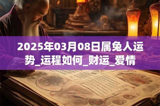2025年03月08日属兔人运势_运程如何_财运_爱情