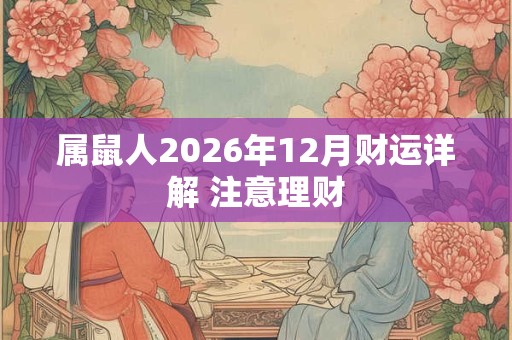 属鼠人2026年12月财运详解 注意理财