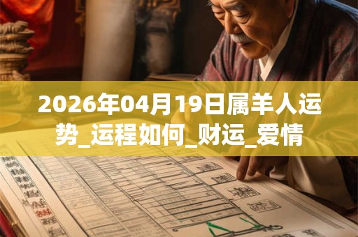 2026年04月19日属羊人运势_运程如何_财运_爱情 2026年04月19日属羊人运势_运程如何_财运_爱情