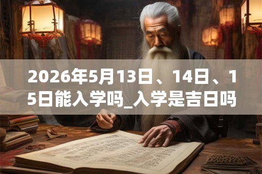 2026年5月13日、14日、15日能入学吗_入学是吉日吗