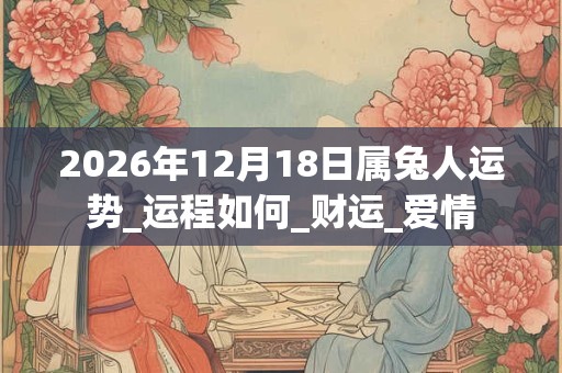 2026年12月18日属兔人运势_运程如何_财运_爱情