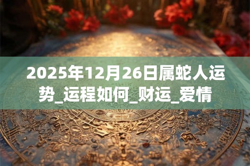 2025年12月26日属蛇人运势_运程如何_财运_爱情
