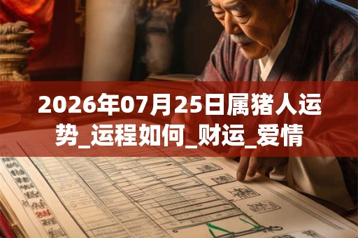2026年07月25日属猪人运势_运程如何_财运_爱情