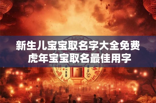 新生儿宝宝取名字大全免费 虎年宝宝取名最佳用字