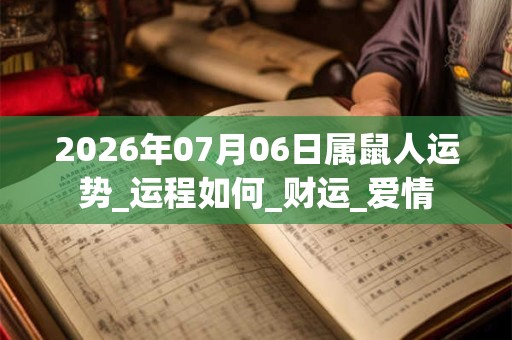 2026年07月06日属鼠人运势_运程如何_财运_爱情