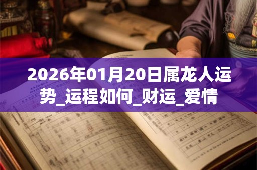 2026年01月20日属龙人运势_运程如何_财运_爱情