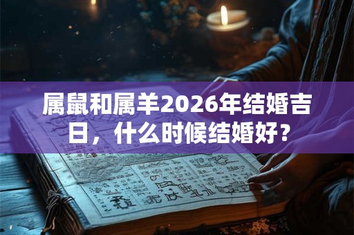属鼠和属羊2026年结婚吉日，什么时候结婚好？