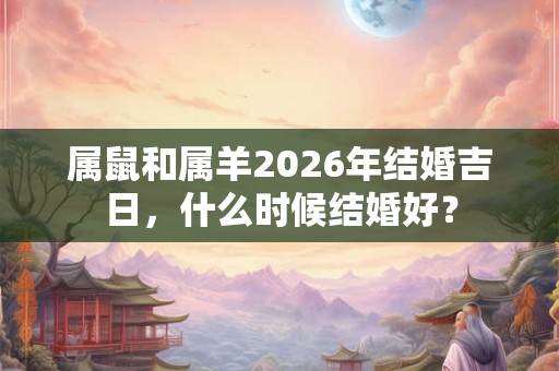 属鼠和属羊2026年结婚吉日，什么时候结婚好？