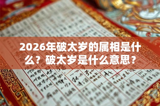 2026年破太岁的属相是什么?破太岁是什么意思? 2026年破太岁的属相是什么?破太岁是什么意思?