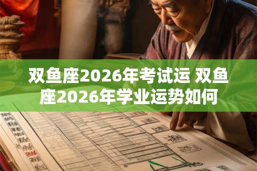 双鱼座2026年考试运 双鱼座2026年学业运势如何
