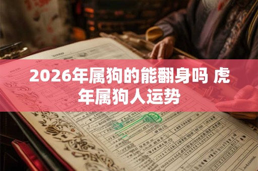 2026年属狗的能翻身吗 虎年属狗人运势