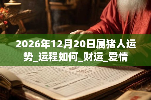 2026年12月20日属猪人运势_运程如何_财运_爱情