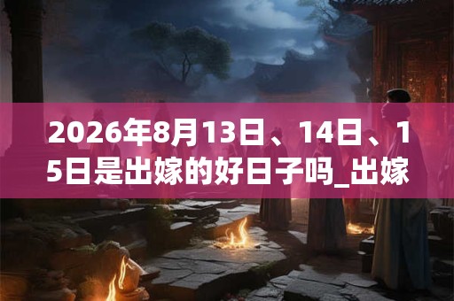 2026年8月13日、14日、15日是出嫁的好日子吗_出嫁可以吗 2026年8月13日、14日、15日是出嫁的好日子吗_出嫁可以吗