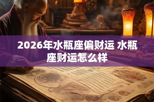 2026年水瓶座偏财运 水瓶座财运怎么样